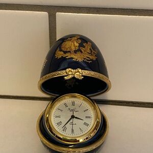 Blue and Gold Decorative Limoges Box Clock
